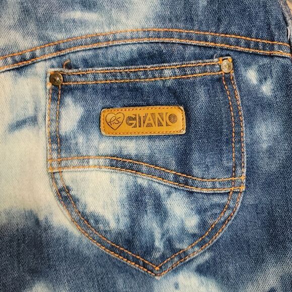 Gitano Women's Custom Reverse Tie-Dye Denim Shorts Size 16 - Picture 8 of 9